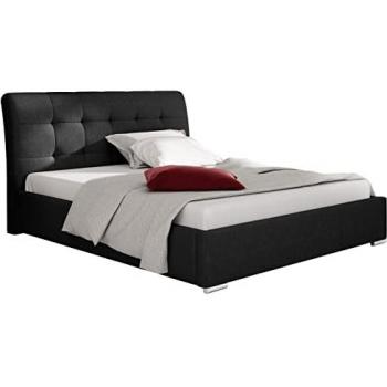 Cama Baltimore 107 Doble Tapizada con Somieres, 140x200cm, Color Marrón, Dimensiones 160x227x103cm