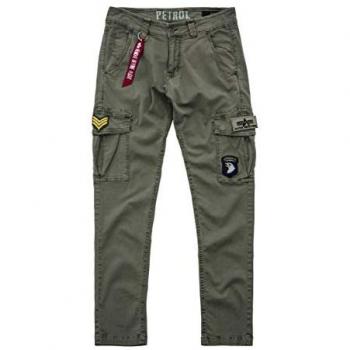 Alpha Industries Petrol Patch Olive Cargo Pants Slim Fit 30