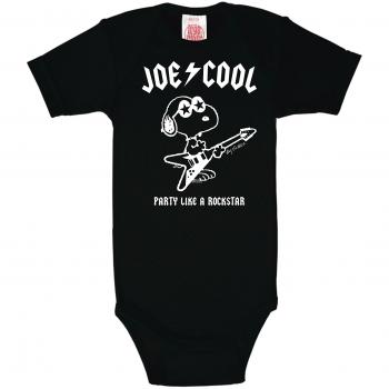 Logoshirt - Snoopy Pelele bebé niño - Peanuts - Joe Cool - Rockstar Body para bebé - Negro - Diseño Original con Licencia, Talla 74/80, 7-12 Meses