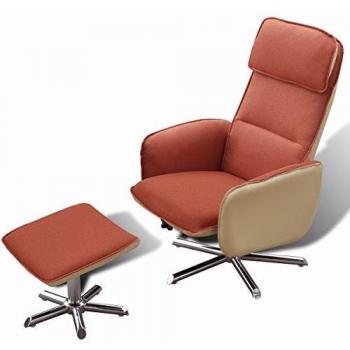vidaXL Sillón Ajustable Reclinable de TV de Hogar Con Reposapiés Color Naranja