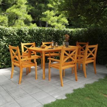 7-Piece Acacia Solid Wood Garden Dining Set