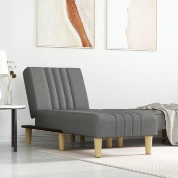 Sofá diván de tela gris oscuro Vidaxl con características de diseño moderno, tapizado en tela suave, estructura resistente, cojines acolchados para mayor comodidad y patas de madera