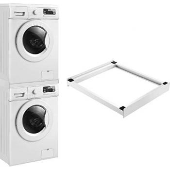 Marco de instalación universal antideslizante para lavadoras y secadoras de acero color blanco
