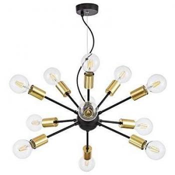 Lámpara Colgante Industrial Negra Maytoni Jackson, 12 Luces, E27