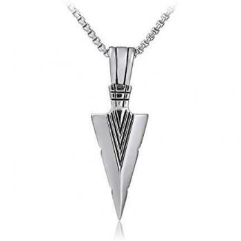 Colgante de Estilo Retro Collar para Hombre con Collar de Acero Inoxidable Plata 60 cm de Cadena Colgante para Hombre Collares para Hombres