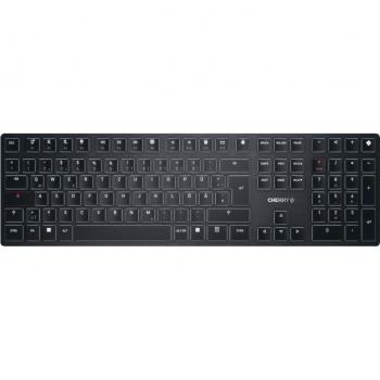 Teclado Mecánico Ultraplano CHERRY KW X ULP, Inalámbrico, Bluetooth 5.2, Multidispositivo (hasta 4 dispositivos), Retroiluminado, Negro