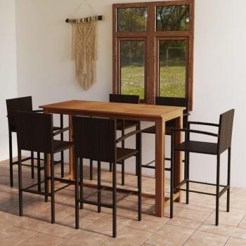 7-Piece Brown Garden Bar Set