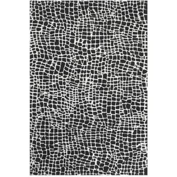 Alfombra moderna 200 x 300 cm poliéster algodón decorativa blanco y negro Punge