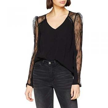 Naf Naf Kenc31 Camiseta de Manga Larga, Negro