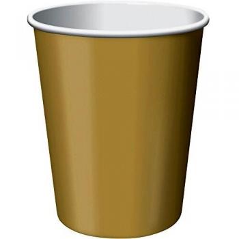 Creative Converting Paper Vasos fríos/calientes, 9 onzas, color dorado brillante, 24 unidades