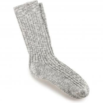 Calcetín de algodón Birkenstock Slub W gris y blanco para mujer