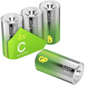 Pilas Alcalinas GP Super C (LR14) 1.5V - Paquete de 4 Unidades
