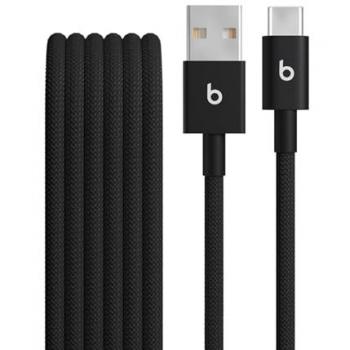 Cable USB-A a USB-C trenzado Beats de 1.5 m - Negro Carbón, carga rápida y diseño duradero