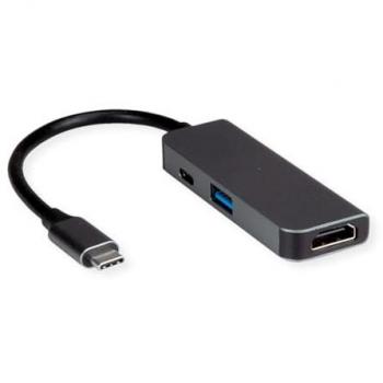 Adaptador USB-C a HDMI y USB-A 3.2 Gen 1 con PD, 4K 30Hz, 10 cm