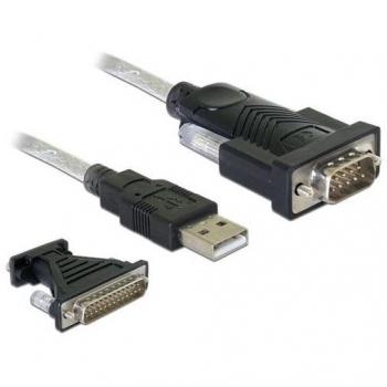 Adaptador USB 2.0 a 1 x Serie 9/25 Pin (61308) DeLOCK 61308 adaptador de cable USB 2.0 DB9-DB25 Negro