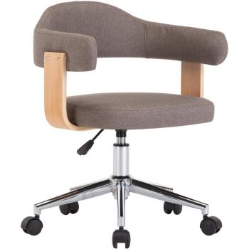 Silla de Oficina Giratoria Madera/Tela Gris