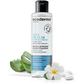 Ecoderma Agua Micelar 200 ml - Cosmética Facial para Mujer, Limpia, Tonifica e Hidrata rostro, ojos y labios