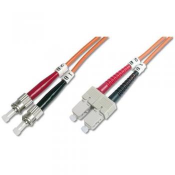 DIGITUS FO Cable de conexión OM2-1 m de Cable de fibra óptica ST a SC - LSZH - multimodo dúplex 50/125µ - 10 GBit/s - naranja