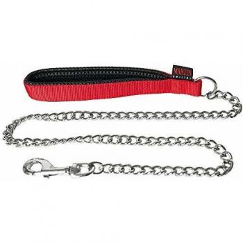 Correa para perro de nylon clásica con cadena roja 2x100 cm Martin Sellier