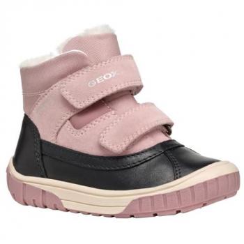Geox B Omar Girl WPF C Black Winter Boots for Girls with Velcro Closure, Size 21