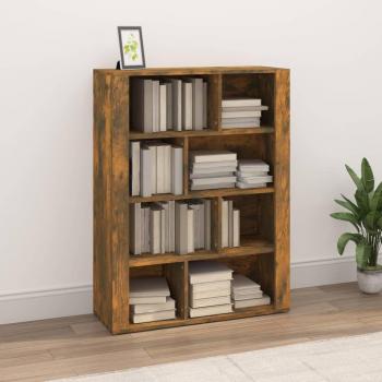 Aparador de madera contrachapada 80x30x106 cm color roble ahumado, mueble de almacenaje para salón, buffet, armario auxiliar y armario de almacenamiento