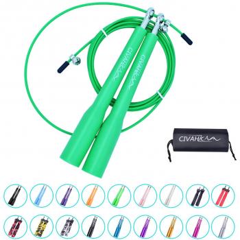 Mango de plástico Cuerda de Saltar Cable de Velocidad Longitud Ajustable diseño Antideslizante Funda de Transporte Libre opción Multicolor para Deportes al Aire Libre