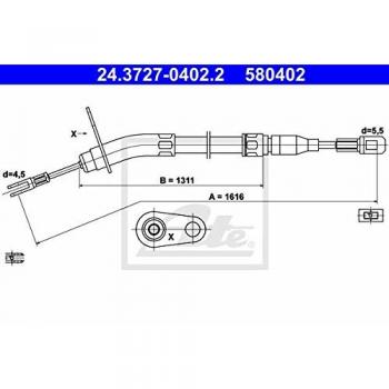ATE 24372704022 cable de freno