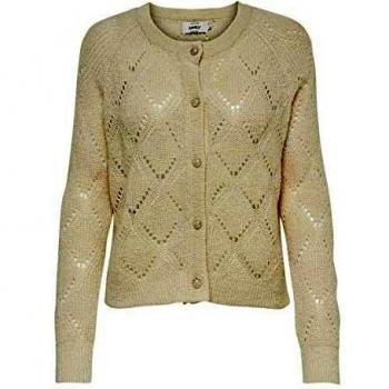 Only ONLTARA L/S Cardigan KNT Chaqueta Punto, Pumice Stone/Detail:w. Melange, XS para Mujer