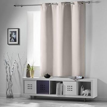 Cortina Opaca con Ojetes - 140 x 180 cm - Marfil
