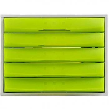 Exacompta 222081D - Caja organizadora, 5 cajones cerrados, color verde claro