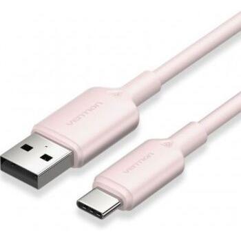 Cable USB 2.0 Tipo-C Vention CTQPH - Macho a Macho - Hasta 60W - 480Mbps - 2m - Rosa