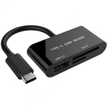 Gembird Lector de Tarjeta Combo Compact USB Type-C SDXC, Negro
