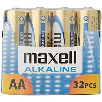 Maxell LR6 - Pack de 32 pilas alcalinas AA, color dorado
