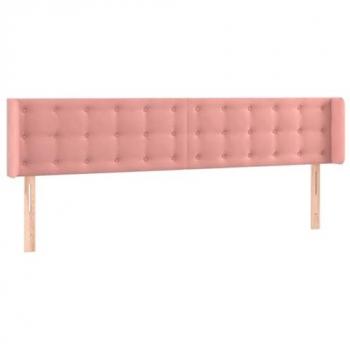 Cabecero con LED de terciopelo rosa 183x16x78/88 cm