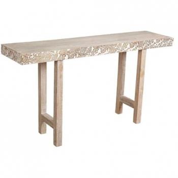 Consola Rectangular de Madera de Mango Blanco Natural con MDF 140 x 74 x 35 cm