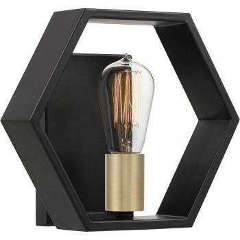 Aplique Quoizel Bismarck, 1 luz, color Tierra Negro