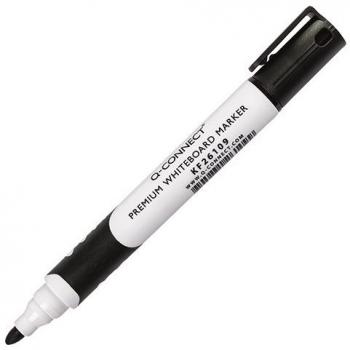 Q-Connect Premium Whiteboard Marker Bullet Tip Black Pack of 10