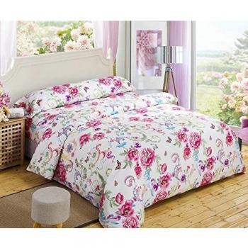 JUEGO NORDICO TRES PIEZAS CAMA 150CM Flores Primaverales Estampado 3D - Funda Nórdica 220x230cm, Sábana Bajera 150x200x25cm, Funda Almohada 45x150cm - 100% Poliéster 75g/m², Entrega Doméstica