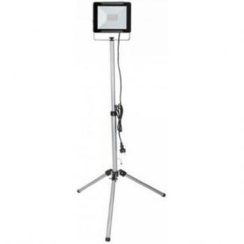 Proyector LED Electraline 50W con trípode, luz natural 4000K, IP65