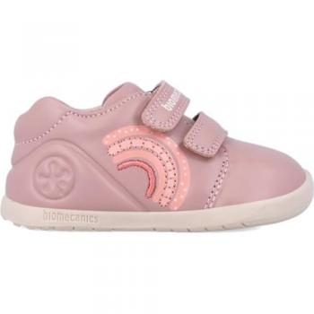 Biomecanics - Zapatillas deportivas de piel para niña con detalle de arcoíris en color rosa, modelo 241162 Arcoiris Kiss, talla 22