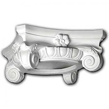 Capitel de Columna Decorativa Estilo Iónico Blanco 111003 Profhome