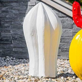 Escultura de cactus jardín deco blanco 30cm - Wanda Collection