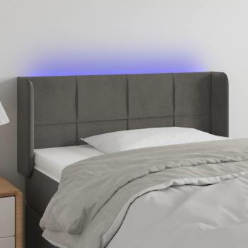 Cabecero Led Terciopelo Gris Oscuro 93x16x78/88 cm