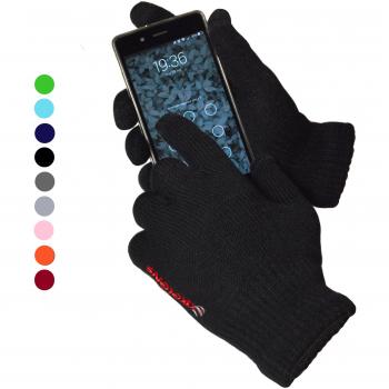 AXELENS Guantes Táctiles Invernales Calientes Cómodos Unisex Interno de Suave Felpa - para Smartphones, Teléfonos Móviles y Tablets - Universales Hombre Mujer - Confección Regalo Incluida - Negro