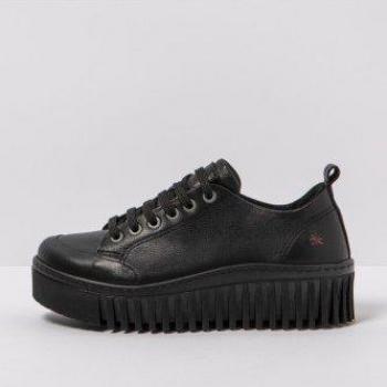 Art Zapatos de piel con plataforma 1535 Nappa Total Black para mujer