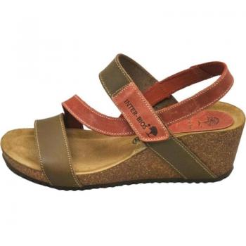 Sandalias Inter-Bios para mujer, modelo 5635, color teja-beige, ideales para caminar y tiempo libre