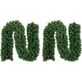 EZSTAX 2pcs Guirnalda de Pino Artificial Guirnalda de Navidad Decoraciones de Navidad 106/ 2.7M