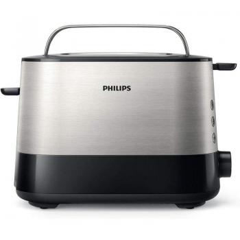 Tostadora Philips HD2637/90 Viva Collection 950W con Ranura Extra Ancha en Acero Inoxidable y Negro
