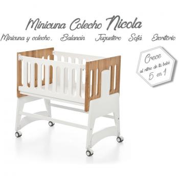Bolin Bolon Colección 2018 Minicuna colecho Nicola color blanco-natural