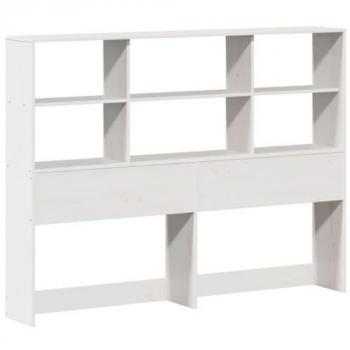 Cabecero de cama almacenaje madera maciza pino blanco 140 cm